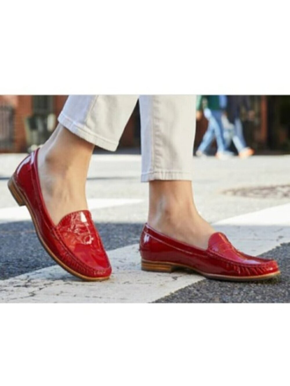 Marc Joseph East Village Red Patent Leather Penny Loafers Women’s 7.5 Handcrafte